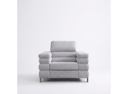Fauteuil moderne gris avec rembourrage, siège unique, mobilier de salon à un place