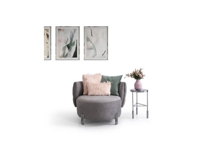 Fauteuil rembourré gris Salon Fauteuil en tissu monoplace Mobilier de salon