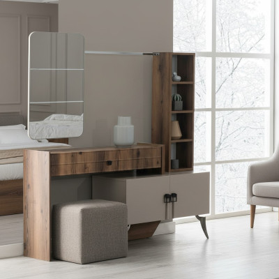 Moderne chambre bois coiffeuse avec miroir Designer Mobilier de luxe