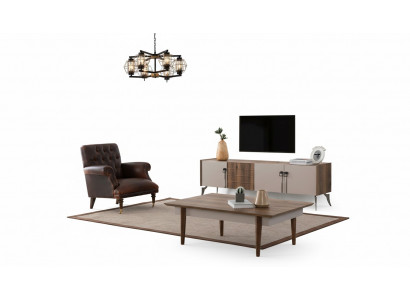 Salle de séjour ensemble de designer table basse de luxe moderne armoire TV 3 pièces nouveau