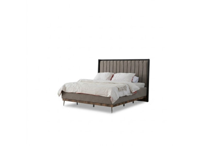 Chambre grise Lit Designer Cadre en bois Noble Lits Textiles de Lit