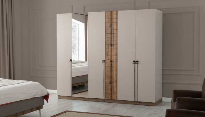 Armoire de chambre beige Armoires de designer Armoires de luxe Armoires en bois