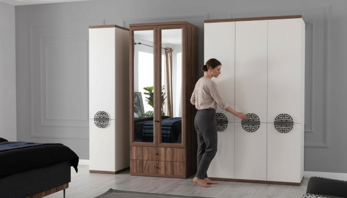 Armoire de chambre blanche Mobilier en bois Armoire moderne de designer