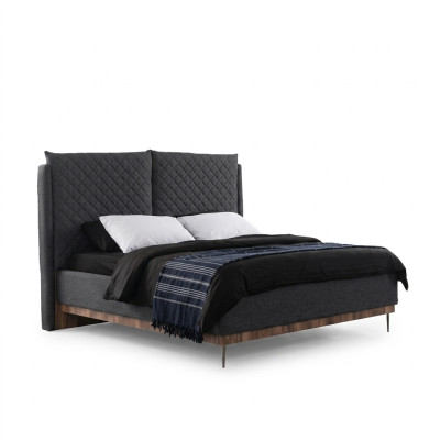 Chambre grise Lit Designer Mobilier de Luxe Lits Rembourrés Cadre en Bois