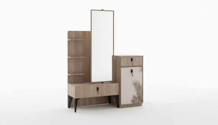 Chambre de Luxe Moderne Commode avec Miroir Mobilier Moderne en Bois Neuf