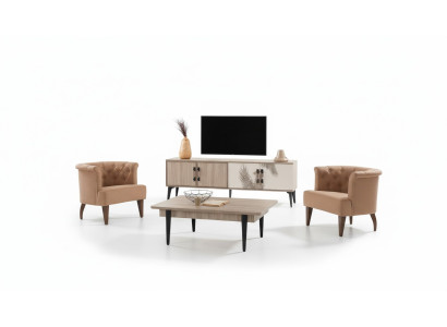 Ensemble de salon moderne avec télévision Armoire Table basse de luxe Meubles en bois