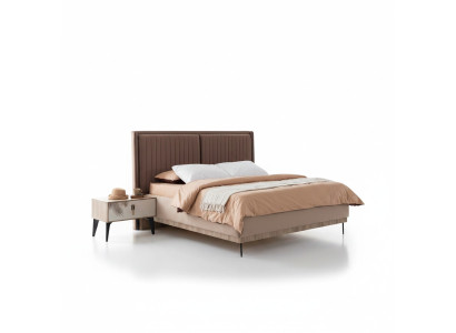 Lit double marron Mobilier de chambre de designer Lits luxueux rembourrés