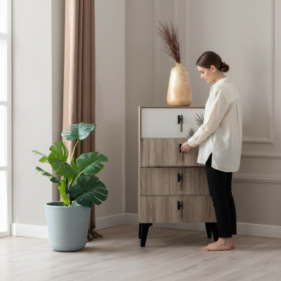 Chambre Meubles Marron Clair Grande Commode Designer 4x Porte Commode
