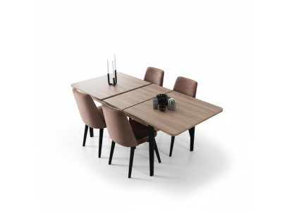 Table de salle à manger rectangulaire brune Mobilier de salle à manger Tables en bois Meubles de luxe