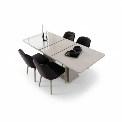 Salle à manger Meubles Table à manger Blanche Ensemble de salle à manger Chaises Design 5 pièces Ensemble neuf