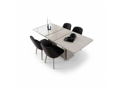 Salle à manger Meubles Table à manger Blanche Ensemble de salle à manger Chaises Design 5 pièces Ensemble neuf