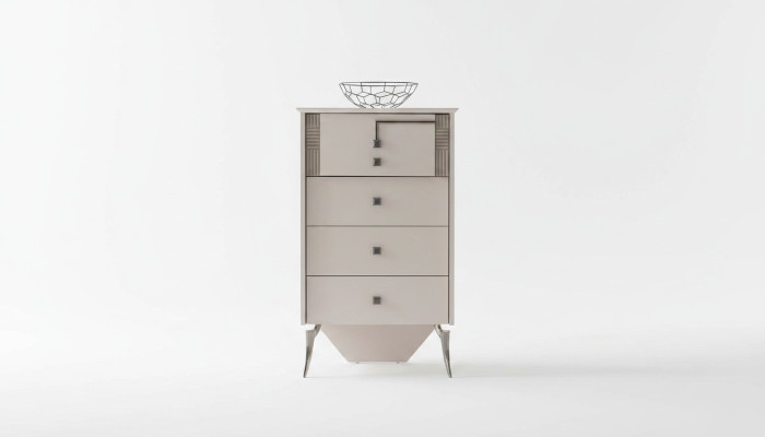 Salle de séjour Commode blanche 4x tiroirs Commode en bois Armoire en bois Meubles