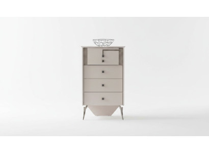 Salle de séjour Commode blanche 4x tiroirs Commode en bois Armoire en bois Meubles