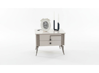 Table de chevet beige Mobilier en bois pour chambre Console en bois Tables de chevet de luxe