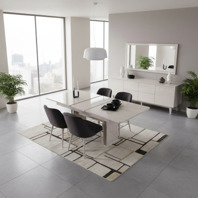 Table de salle à manger blanche luxueuse Mobilier de salle à manger Tables en bois Tables