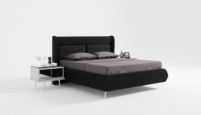 Lits de designer Lit de luxe 2x Tables de chevet 3 pièces. Nouvel ensemble de chambre