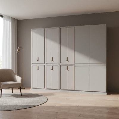 Placard de chambre gris Armoires de luxe Armoire en bois Meubles Armoire