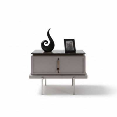 Table de chevet marron Chambre élégante Meuble en bois Meuble design nouveau