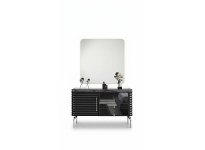 Ensemble de chambre noire, commode de designer avec miroir LED suite.