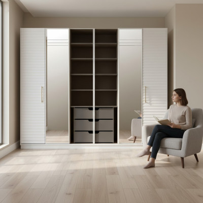 Armoire de designer avec miroir Chambre Armoire de luxe Mobilier de chambre