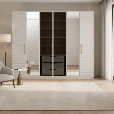 Armoire de designer avec miroir Chambre Armoire de luxe Mobilier de chambre