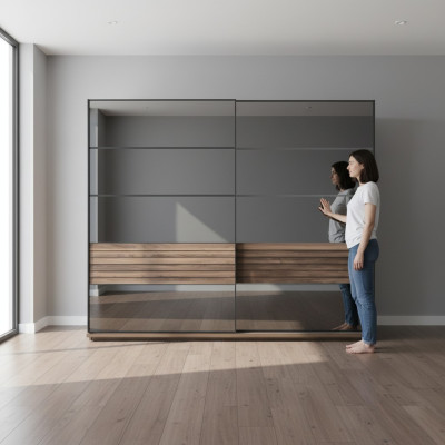 Armoire noire Mobilier de chambre moderne Armoire en bois