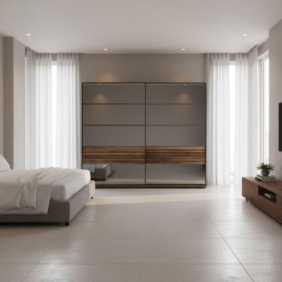 Armoire noire Mobilier de chambre moderne Armoire en bois