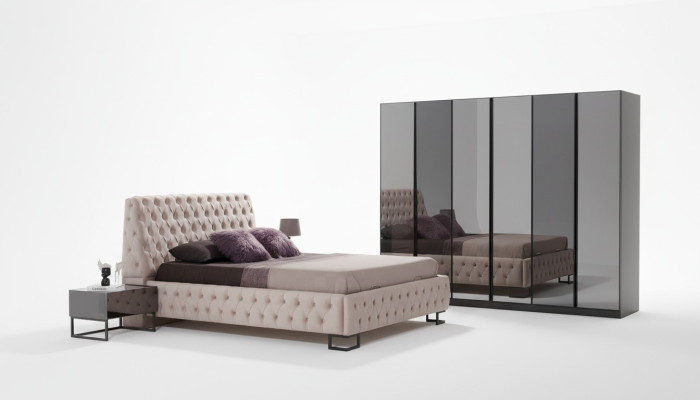 Ensemble de chambre luxueux Meubles design Lit de luxe Armoire en bois