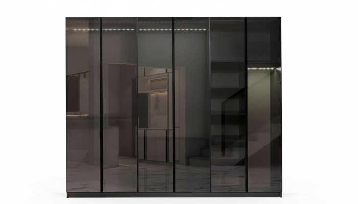 Armoires de chambre modernes en gris, mobilier de concepteur