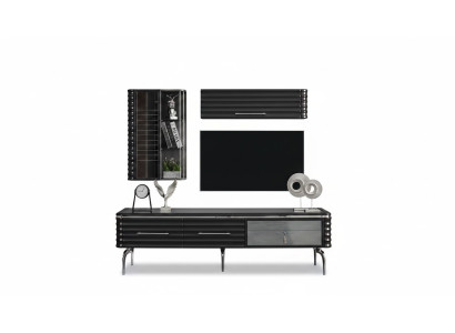 Ensemble de salon moderne, armoire TV de designer de luxe, 2 armoires murales, 3 pièces