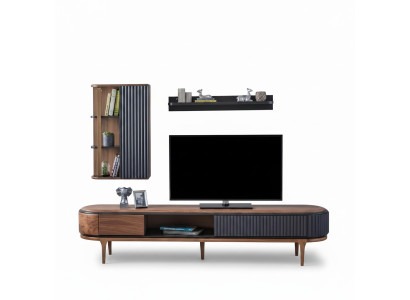 Ensemble salon moderne de luxe Marron Armoire TV Armoire murale Étagères