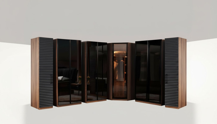 Mobilier de chambre Armoire d'angle moderne en bois luxueux