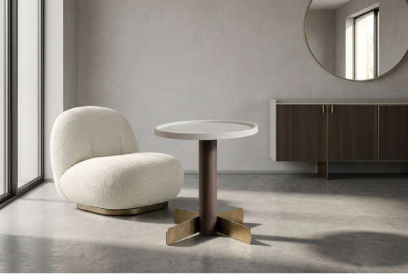 Table d'appoint Salon Mobilier Designer Brun Elégant Table en bois