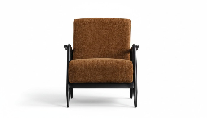 Salon fauteuil marron Lounge une place Tissu Fauteuil Tissu Mobilier neuf