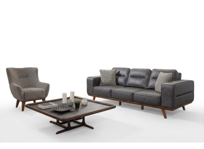 Gray Living room Sofa set Three Seater Armchair Luxury Upholstery Seater Ensemble de canapé gris pour le salon Trois places Fauteuil Luxury Upholstery Seater