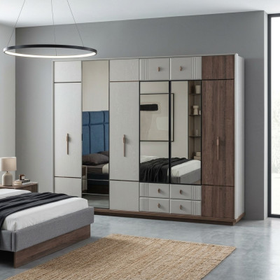 Grand Armoire Blanche Élégante Chambre en Bois Armoires de Luxe