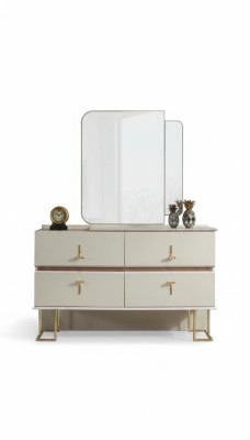 Ensemble de chambre Commode élégante Miroir Moderne Mobilier de luxe neuf 2 pièces