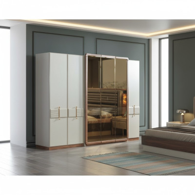 Armoire blanche Armoire en bois de concepteur vitrine de chambre à coucher en verre