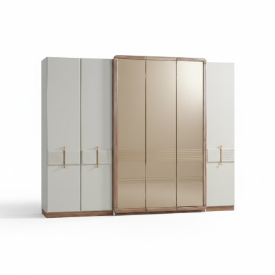 Armoire blanche Armoire en bois de concepteur vitrine de chambre à coucher en verre
