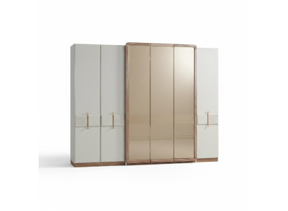 Armoire blanche Armoire en bois de concepteur vitrine de chambre à coucher en verre