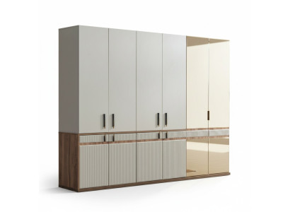 Armoire blanche 10 portes en bois pour la chambre à coucher