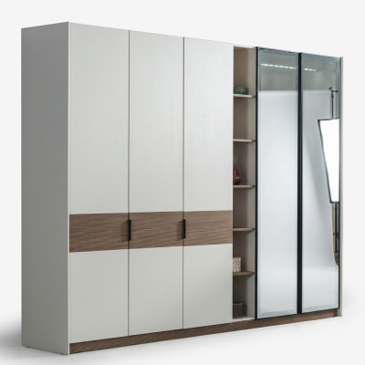 Armoire de chambre blanche Armoire moderne de luxe avec portes coulissantes
