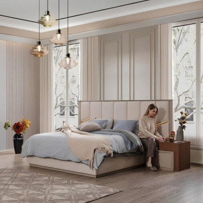 lit double exclusif lits rembourrés Chambre Mobilier Moderne