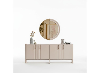 Salle à manger Luxueux Buffet Stylish Miroir en verre Ensemble de 2 pièces