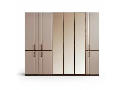 Armoire beige Armoire de luxe Armoire de chambre 6 portes Nouvelle armoire