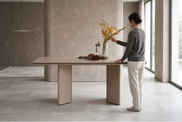 Salle à manger Table à manger moderne Table en bois de designer Mobilier luxueux Noble