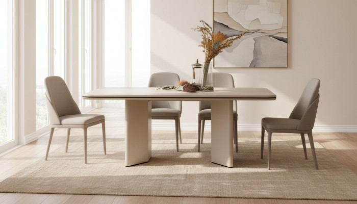 Salle à manger Table à manger moderne Table en bois de designer Mobilier luxueux Noble