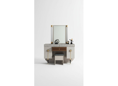 Modern Bedroom Wood Furniture Dressing table Stool Mirror Suite --- Chambre à coucher moderne Mobilier en bois Coiffeuse Tabouret Miroir Ensemble