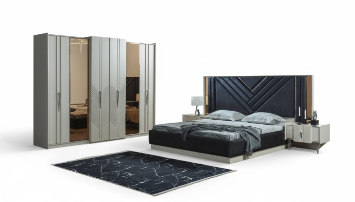 Chambre Lits Designer Armoire en bois Tables de chevet Suite