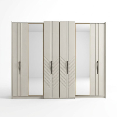 Armoire blanche moderne de chambre à coucher 4 portes en bois nouvelle
